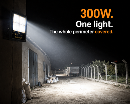 GSK 300W Solar Flood Light – Powerful Outdoor Lighting, No Electricity Bills